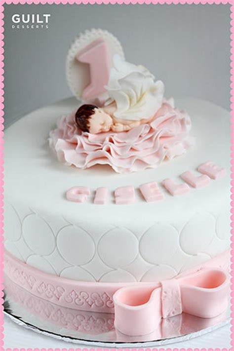 1 Month Baby Shower Cake And Mini Cakes Cake By Guilt Cakesdecor