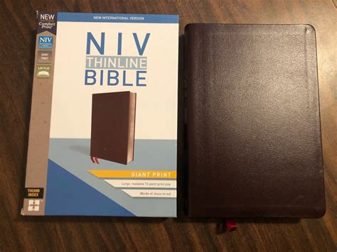 Personalized Niv Giant Print Thinline Bible Indexed Burgundy