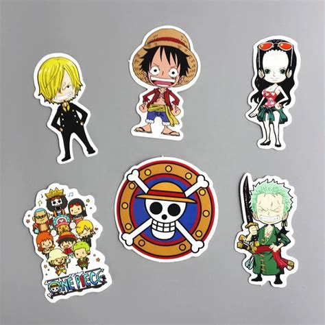 One Piece Stickers For Kids Home Decor Decals 6pcs One Piece