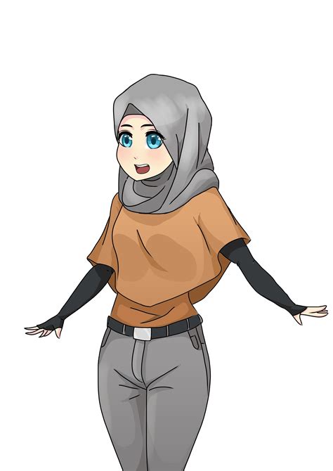 hijab chibi girl just an experiment of using medibang pro noob