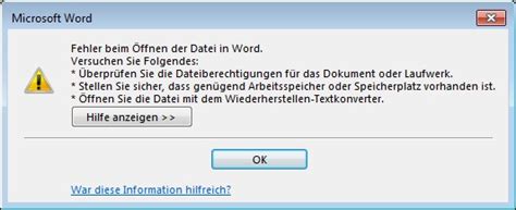 Ein word dokument zu verlieren kann schlimm sein. » Fehler beim Öffnen der Datei in Word - Hotline Blog ...