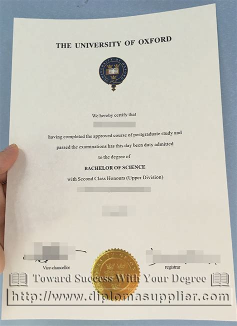 University Of Oxford Degree Certificate