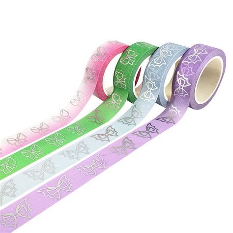 china custom printed colored diy bullet journal washi tape silver foil factory and suppliers feite