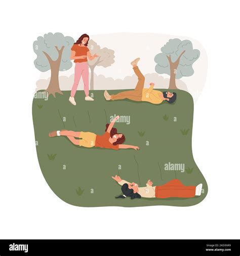 Roll Down A Hill Isolated Cartoon Vector Illustration People Rolling
