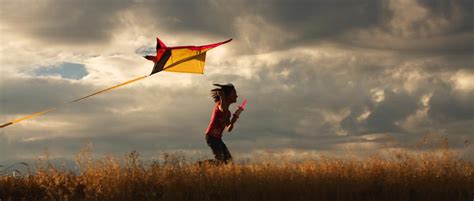 A Panorama Of A Girl Happily Flying Her Kite Shutterbug