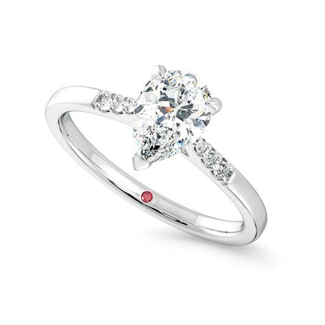 Lissome Platinum Pavé Style Engagement Ring Taylor Hart Pear