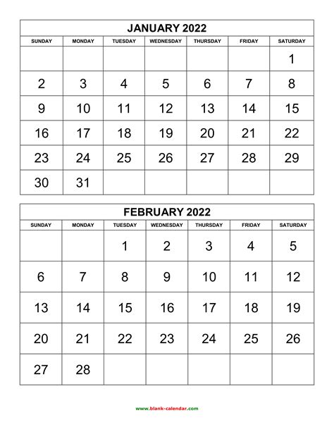 Free Download Printable Calendar 2022 2 Months Per Page 6 Pages