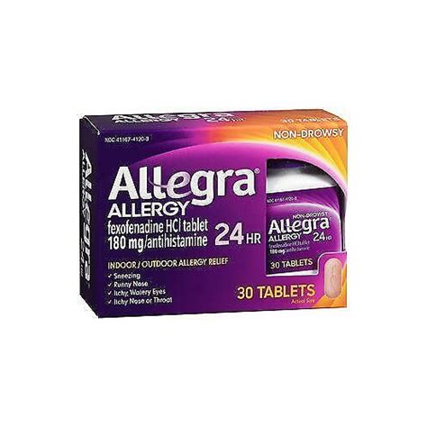 allegra adult 24hr non drowsy antihistamine 30 tablets fast acting allergy symptom relief 180