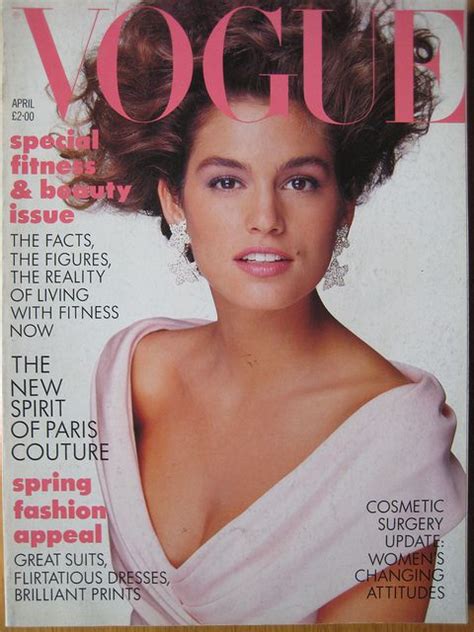 80s And 90s Vogue Cindy Crawford Vogue Uk Fashion Magazine Cover