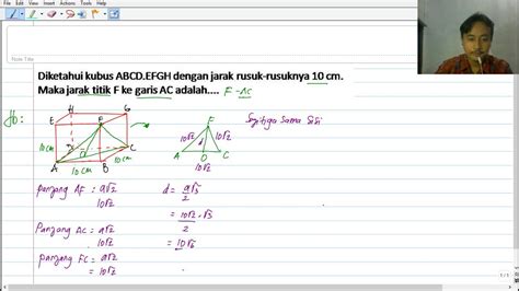 Contoh Soal Menentukan Jarak Titik Ke Garis Youtube