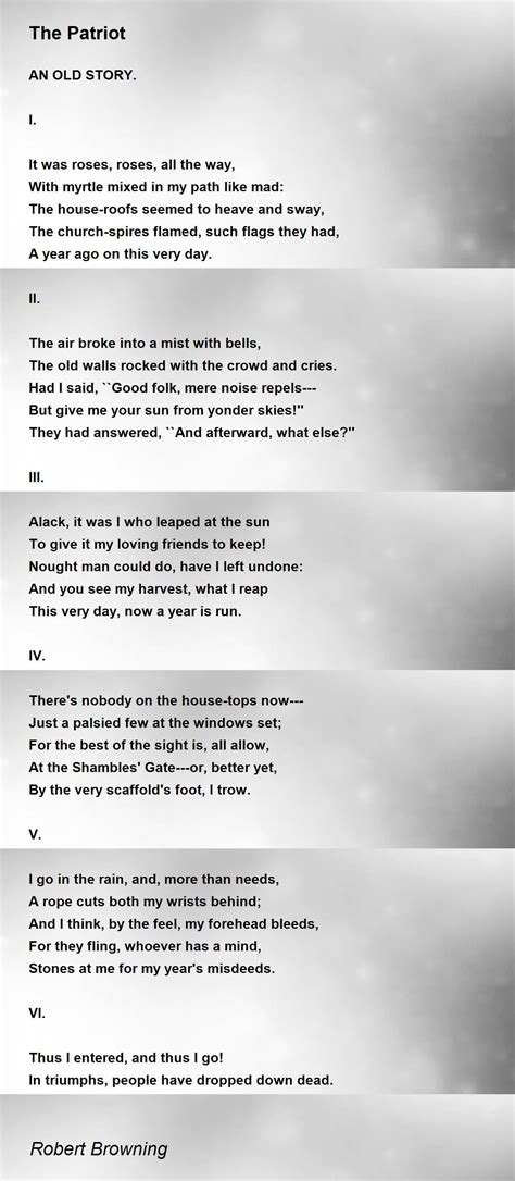 The Patriot Poem By Robert Browning Poem Hunter