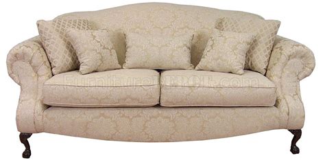 Cream Fabric Traditional Sofa And Loveseat Set Woptional Chair