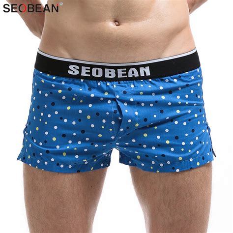 Seobean Mens Underwear Boxers Shorts Men Cotton Underpants Loose Home