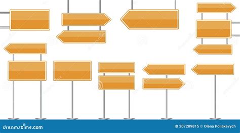 Orange Road Signs For Site Design Information Icon Vector Stock Image