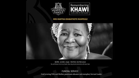 Mrs Martha Khabathote Mampeule Funeral Service Youtube