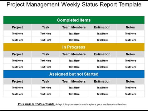 Effective Weekly Progress Report Template For Project Management