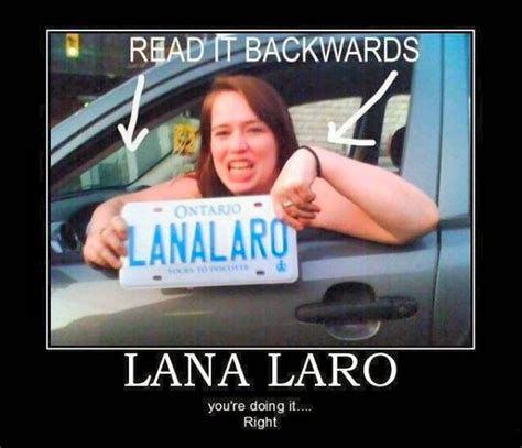 Car Humor Funny Joke Road Street Drive Driver Lana Laro License Plate