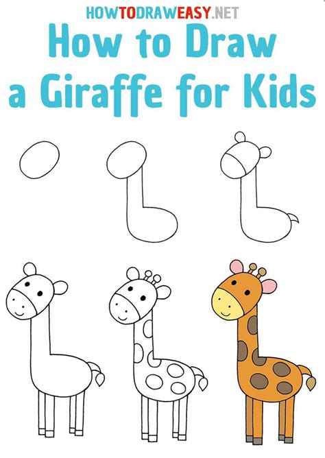 How To Draw A Giraffe Step By Step Drawing Lessons For Kids Cool