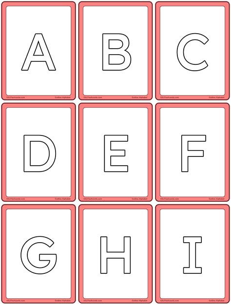 Outline Alphabet Esl Flashcards