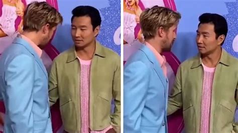 Ryan Gosling And Simu Lius Awkward Barbie Red Carpet Moment Daily