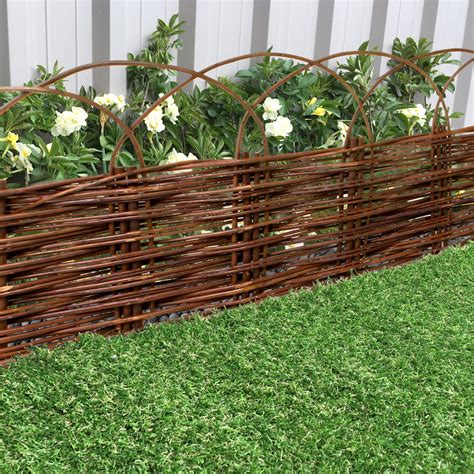 Lawn Edging Galvanised Log Roll Willow Pvc Coated Plastic Border Picket