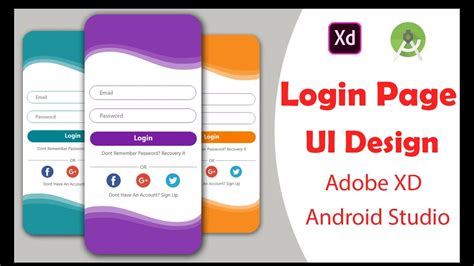 Xd Android Login Ui Design Tutorial Adobe Xd To Android Studio