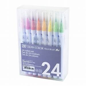 Zig Kuretake Clean Color Real Brush Pen 24 Set Markersnpens Com