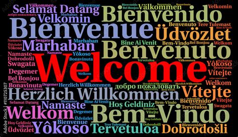 Welcome Word Cloud In Different Languages Stock Illustration Adobe Stock