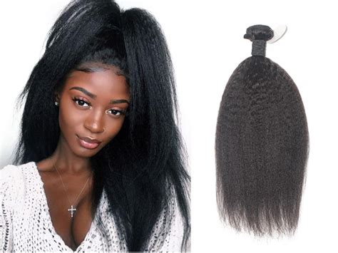 Kinky Straight Hair Extensions Coarse Yaki Straight Hair Bundles