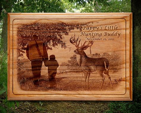 Laser Engraved Picture Plaque On Solid Wood Etsy