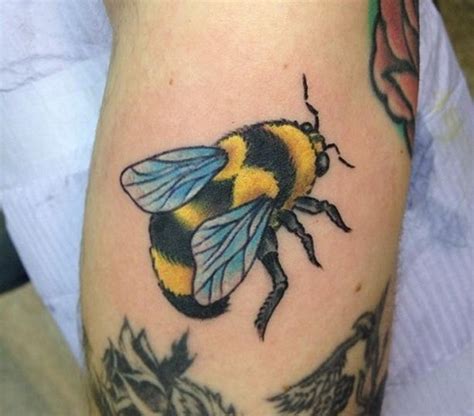 Cute Coloured Bee Tattoo Tattooimagesbiz