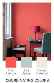 Border of hues of light pink paint splashing droplets. Pink Salmon paint from Glidden. This color with Natural ...