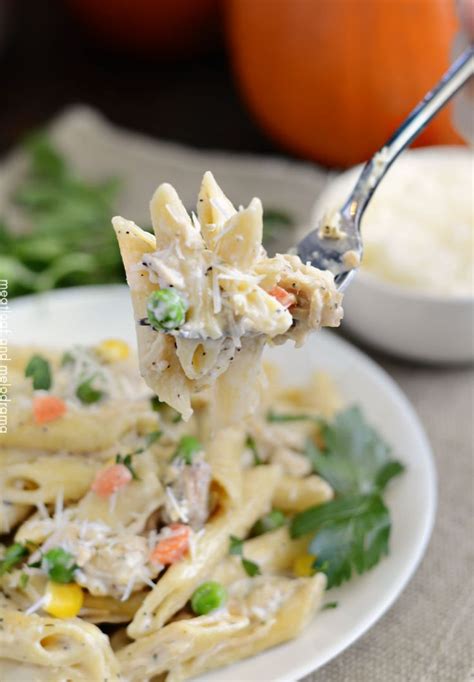 Cook and stir until turkey has browned evenly and is no longer pink, 14 to 16 minutes. instant pot turkey noodle casserole on fork | Turkey ...