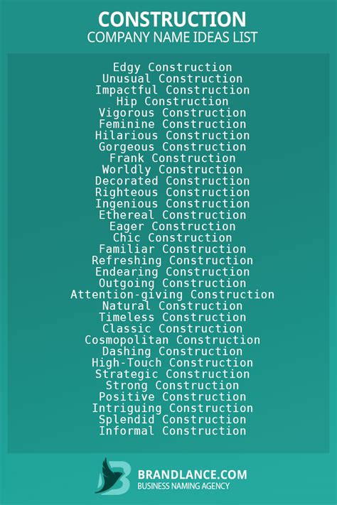 Construction Company Name Ideas List Generator