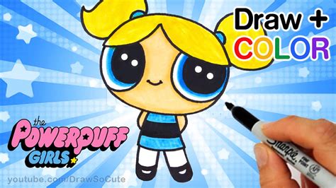 #is that a cute name for it?? How to Draw + Color Bubbles from Powerpuff Girls step by ...