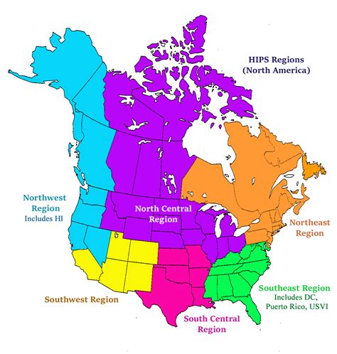 Regional Map Of North America | Time Zones Map