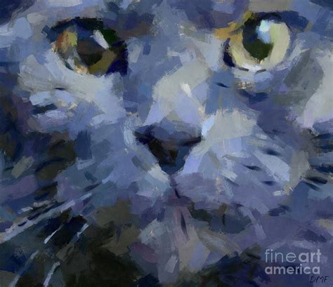 Russian Blue Cat Painting By Dragica Micki Fortuna