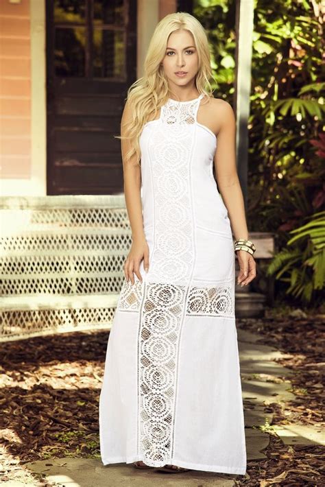 Lina Posada Mapale Resort 2018 Crochet Maxi Dress Long White Dress
