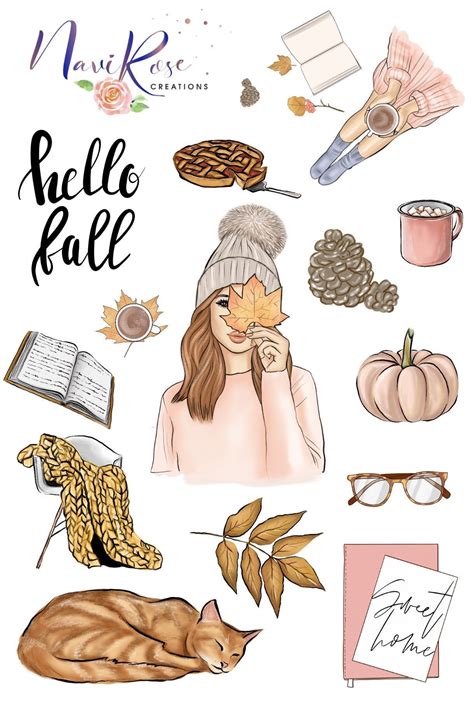 Cat Stickers Laptop Stickers Printable Stickers Planner Etsy Fall