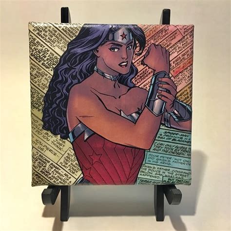 Wonder Woman On Small Canvas 2019 Commissioned Decoupage Flickr