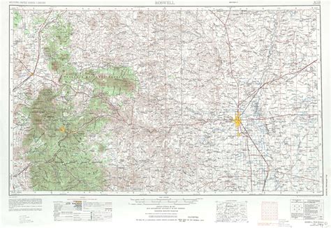 Roswell Topographic Maps Nm Usgs Topo Quad 33104a1 At 1250000 Scale