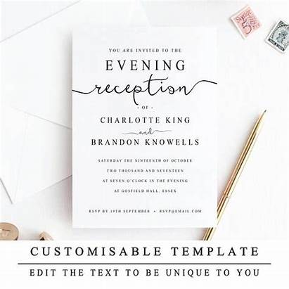 Reception Evening Invitation Template Guest Printable Invitations