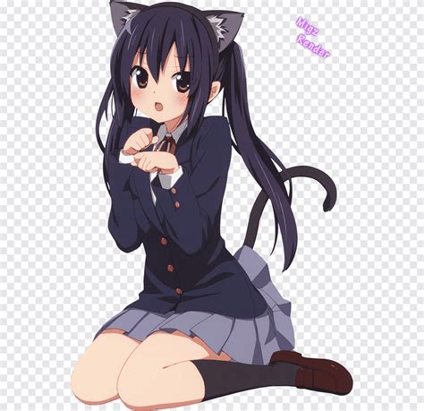 Azusa Nakano Tsumugi Kotobuki Mio Akiyama K On Catgirl Anime Black