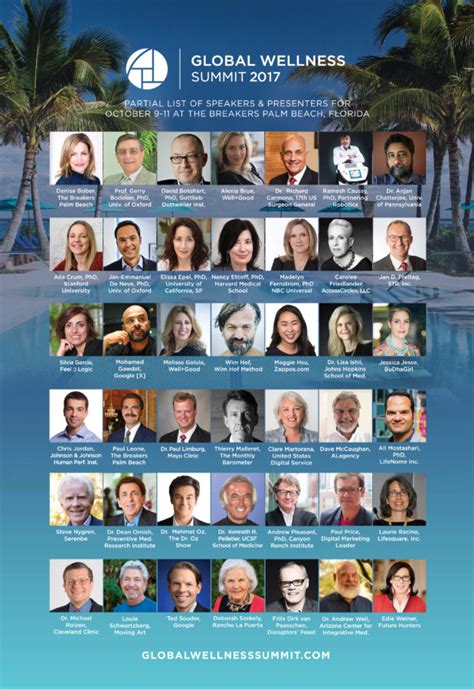 2017 Summit Speakers And Presenters Global Wellness Summit