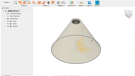 Fusion360 Quick How To Unfold Metal Sheet Cone Youtube