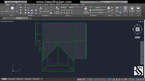 How To Draw Roof Plan In Autocad 2 Youtube