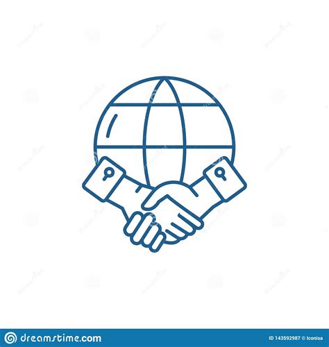 Global Partnership Line Icon Concept. Global Partnership 