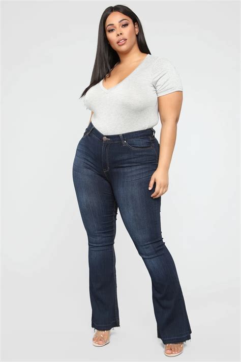 Here For You Ii Flare Jeans Dark Denim Fashion Nova Plus Size Plus Size Skinny Jeans Denim