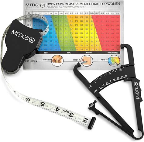 Body Fat Caliper And Measuring Tape For Body Skinfold Calipers And Body Fat Tape Measure Tool