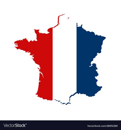 Contour Map France In Color National Flag Vector Image